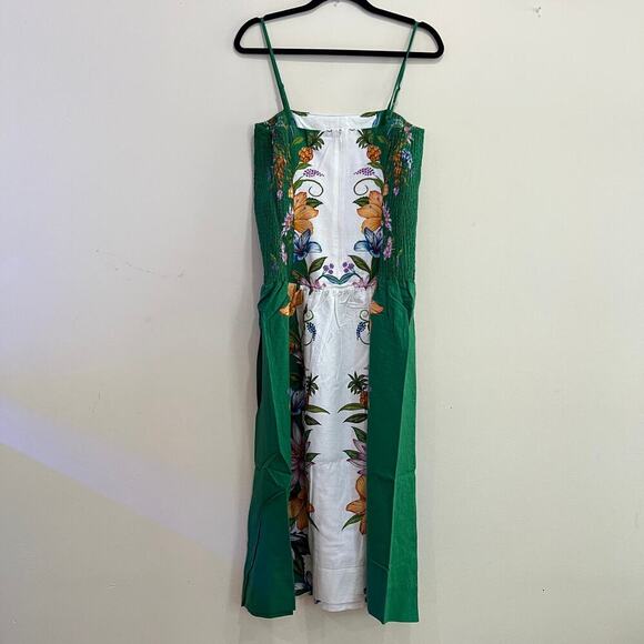 NEW NWT Farm Rio Sweet Bloom Dreamscape Linen Blend Sleeveless Midi Dress Size L - Picture 7 of 11